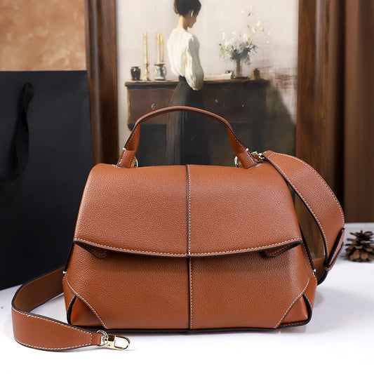 Vintage leather satchel handbag detail | ORLEVE