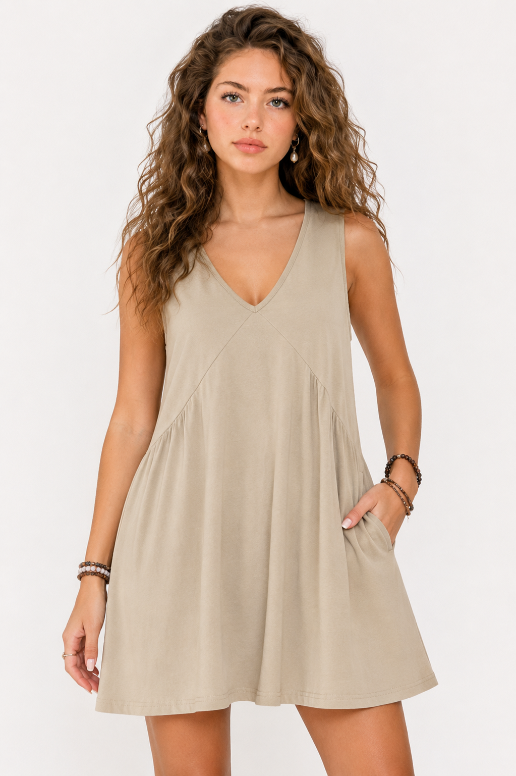 Ruched V-Neck