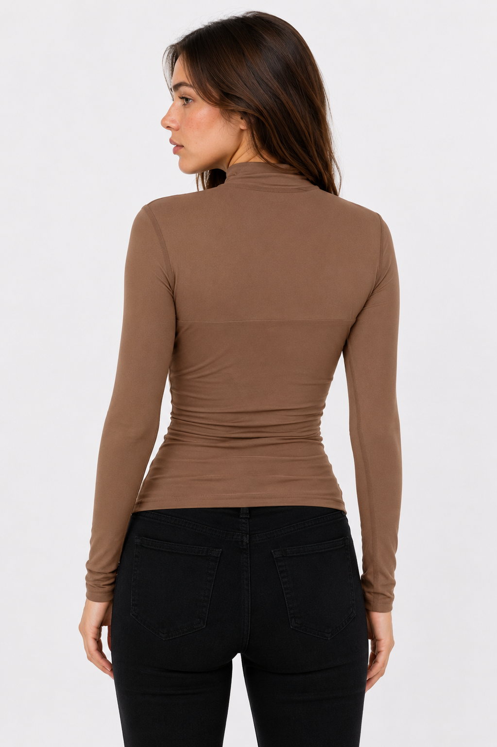 Mock neck top – fabric detail