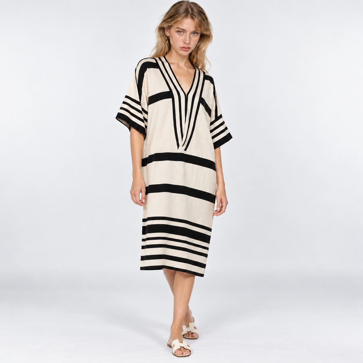 Striped Midi