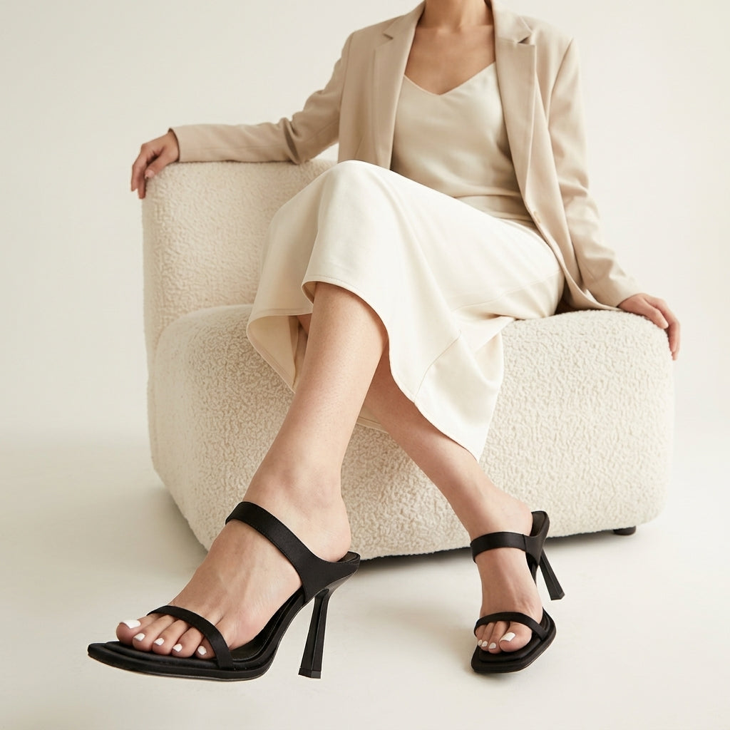 Minimalist strappy heels for women