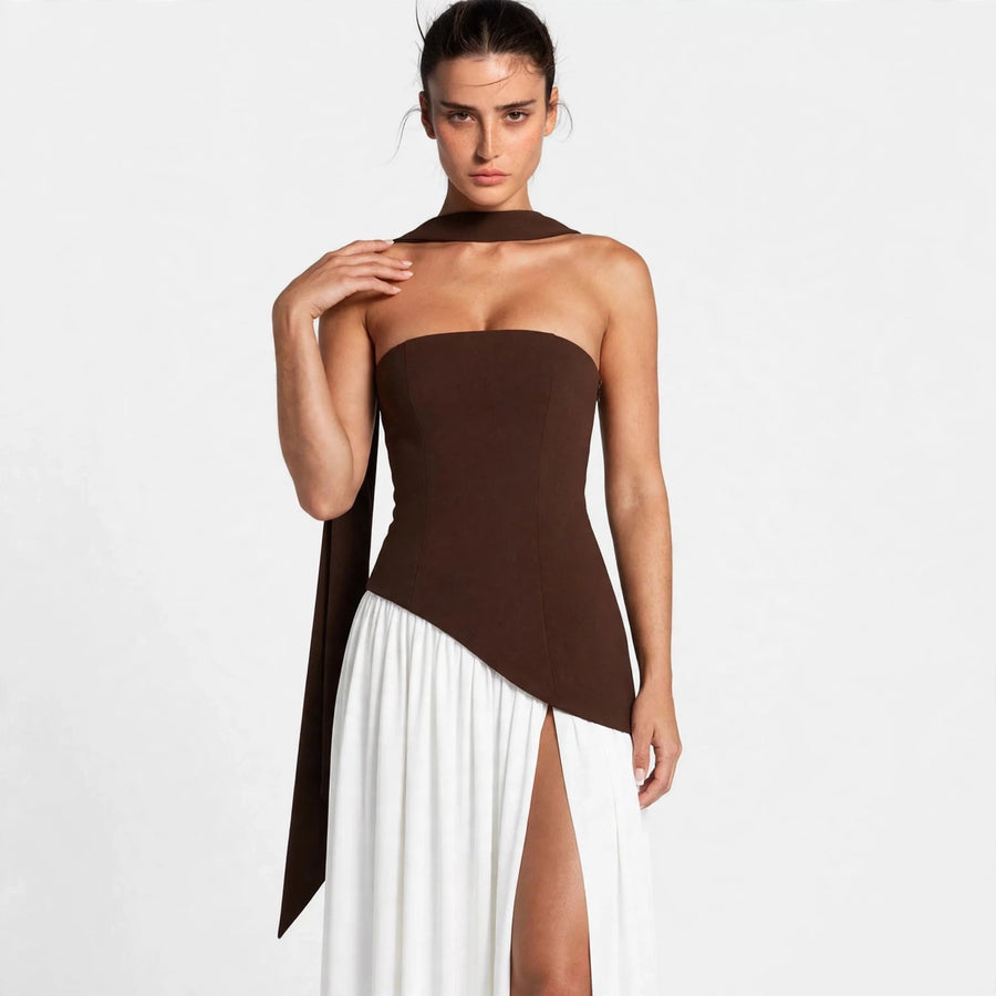 Two-Tone Tube Dress