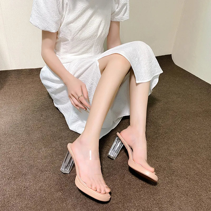 Open toe block heel sandals for women