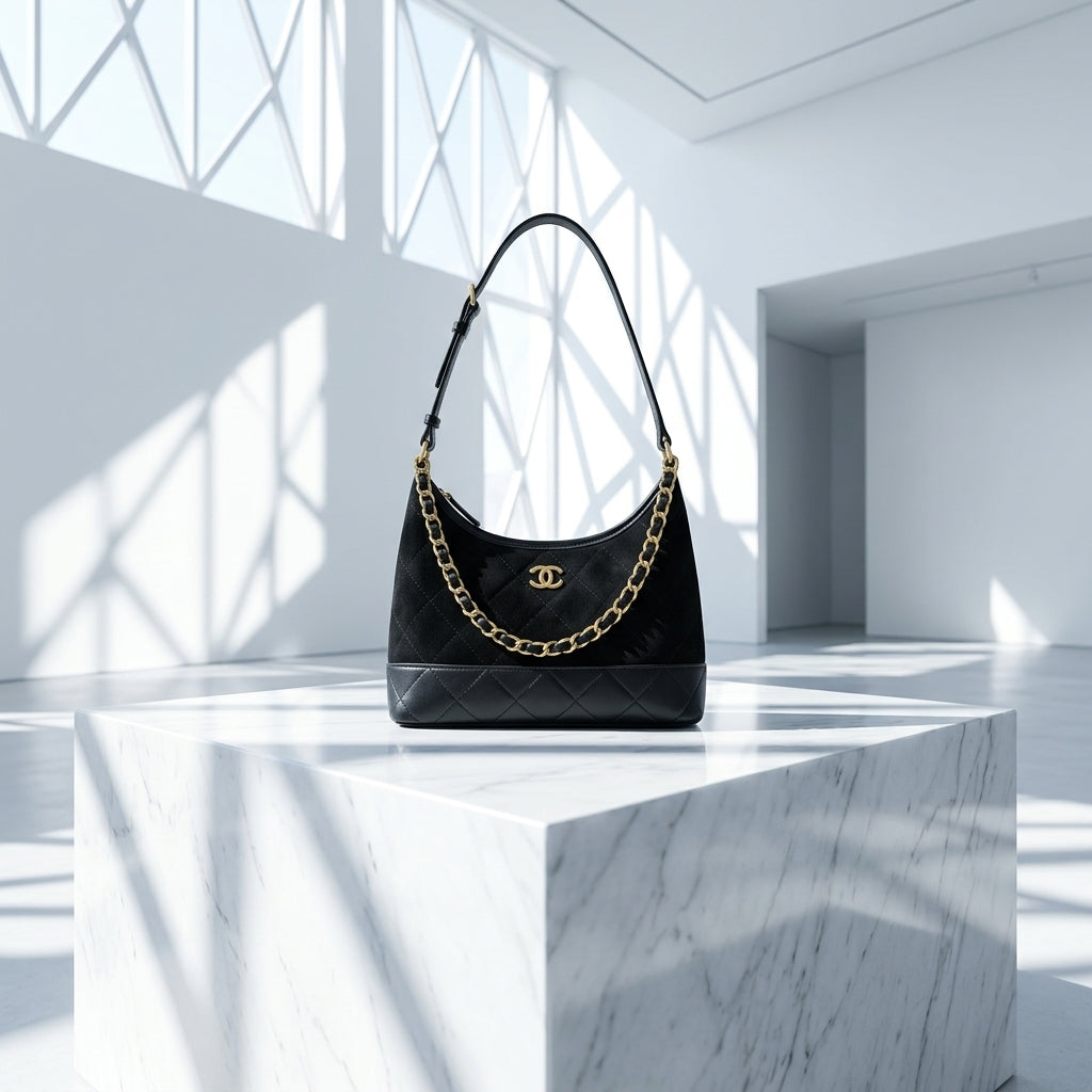 Chain decor crossbody bag side view | ORLEVE