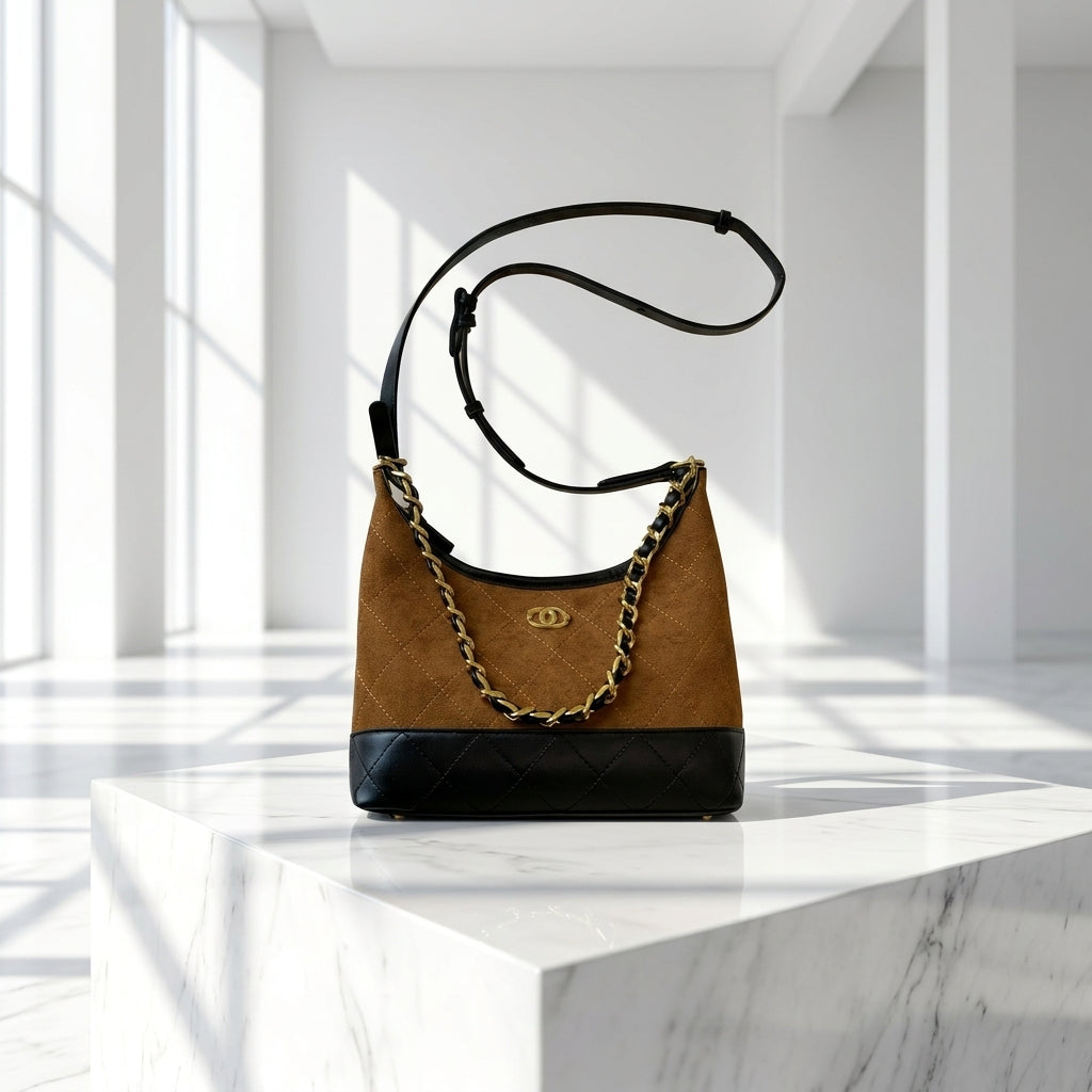 Chain decor crossbody bag close view | ORLEVE