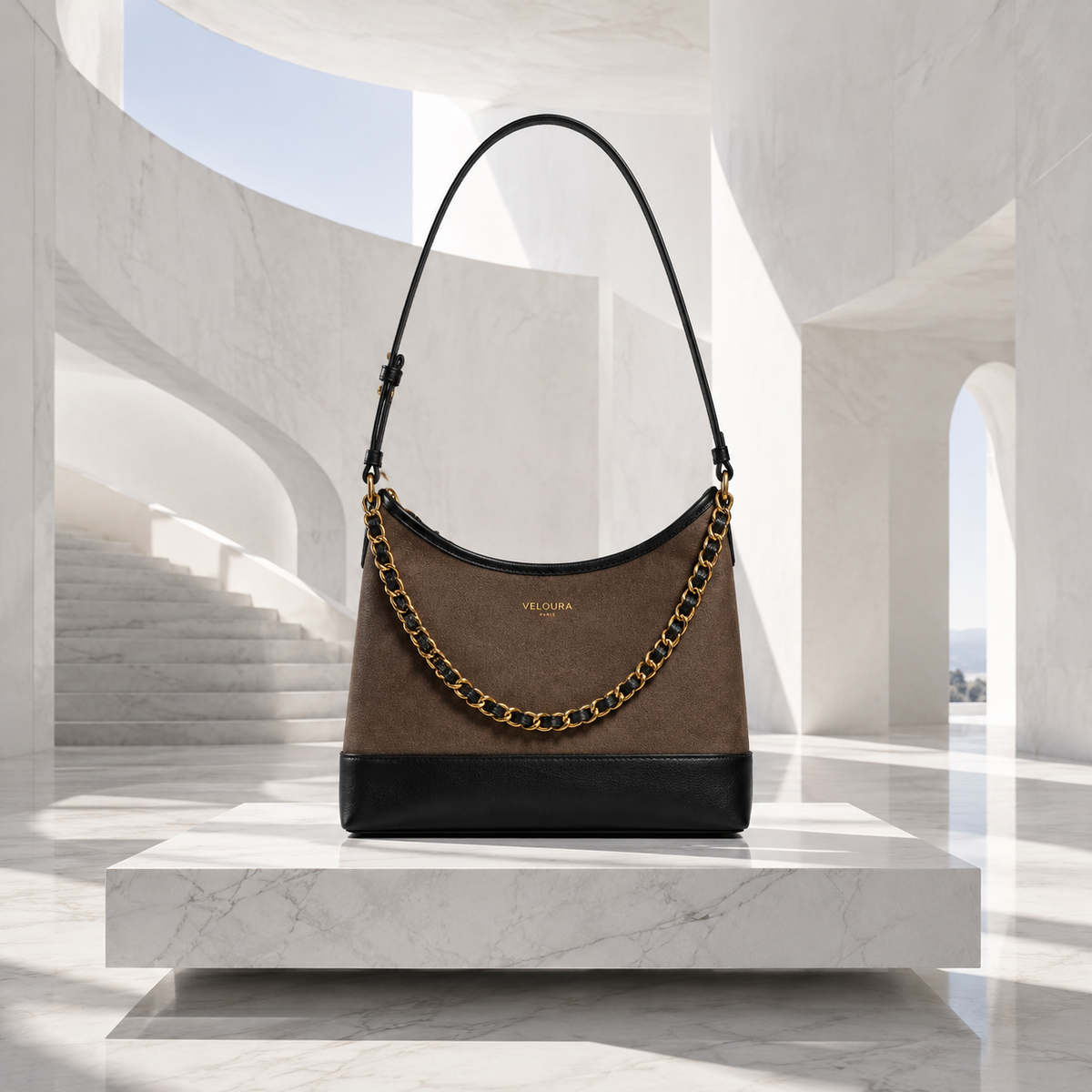 Chain decor crossbody bag product detail | ORLEVE
