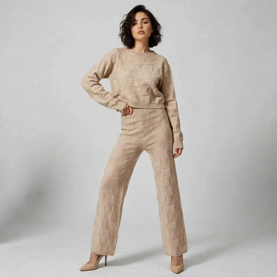 Checkered Pants Set