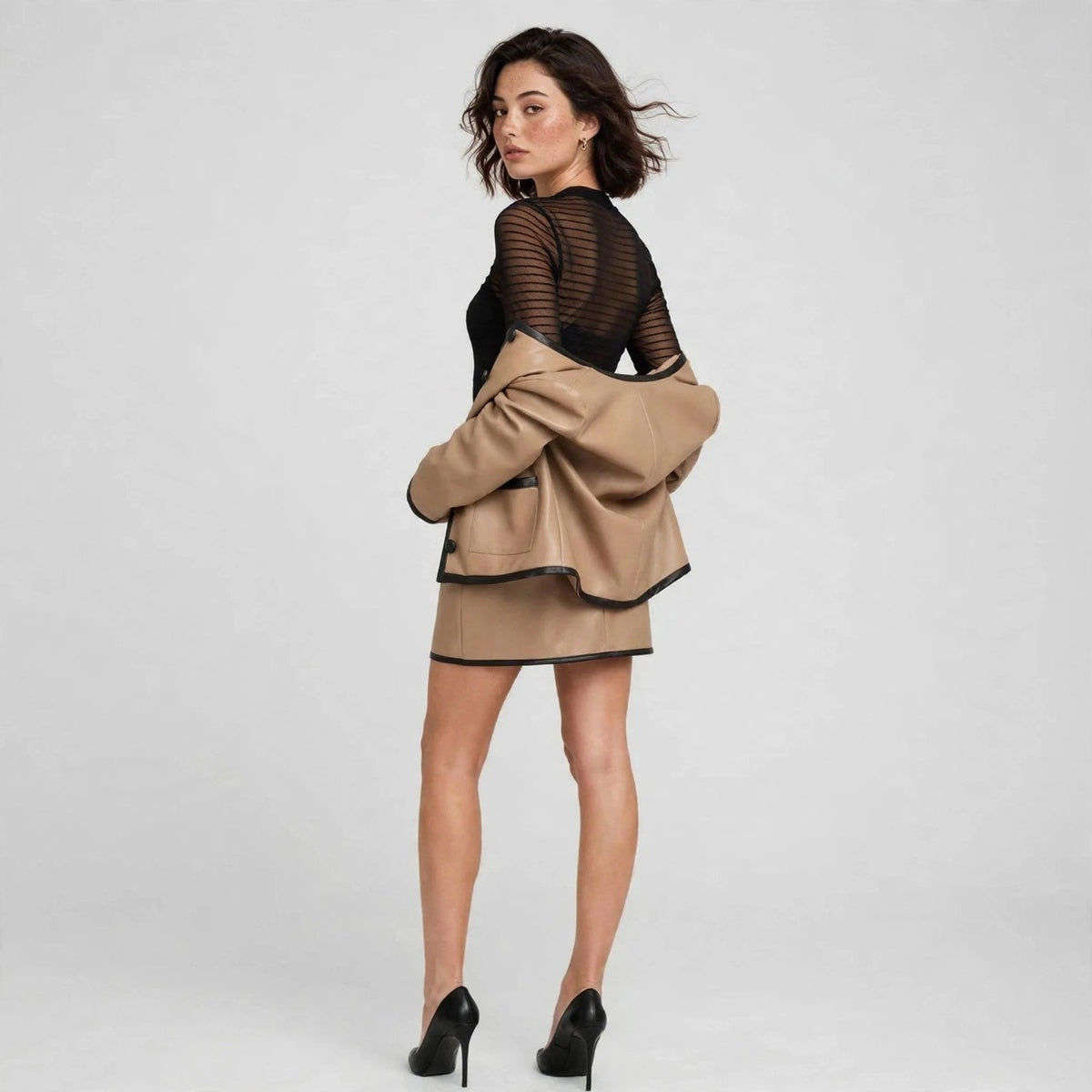 Contrast Jacket Set