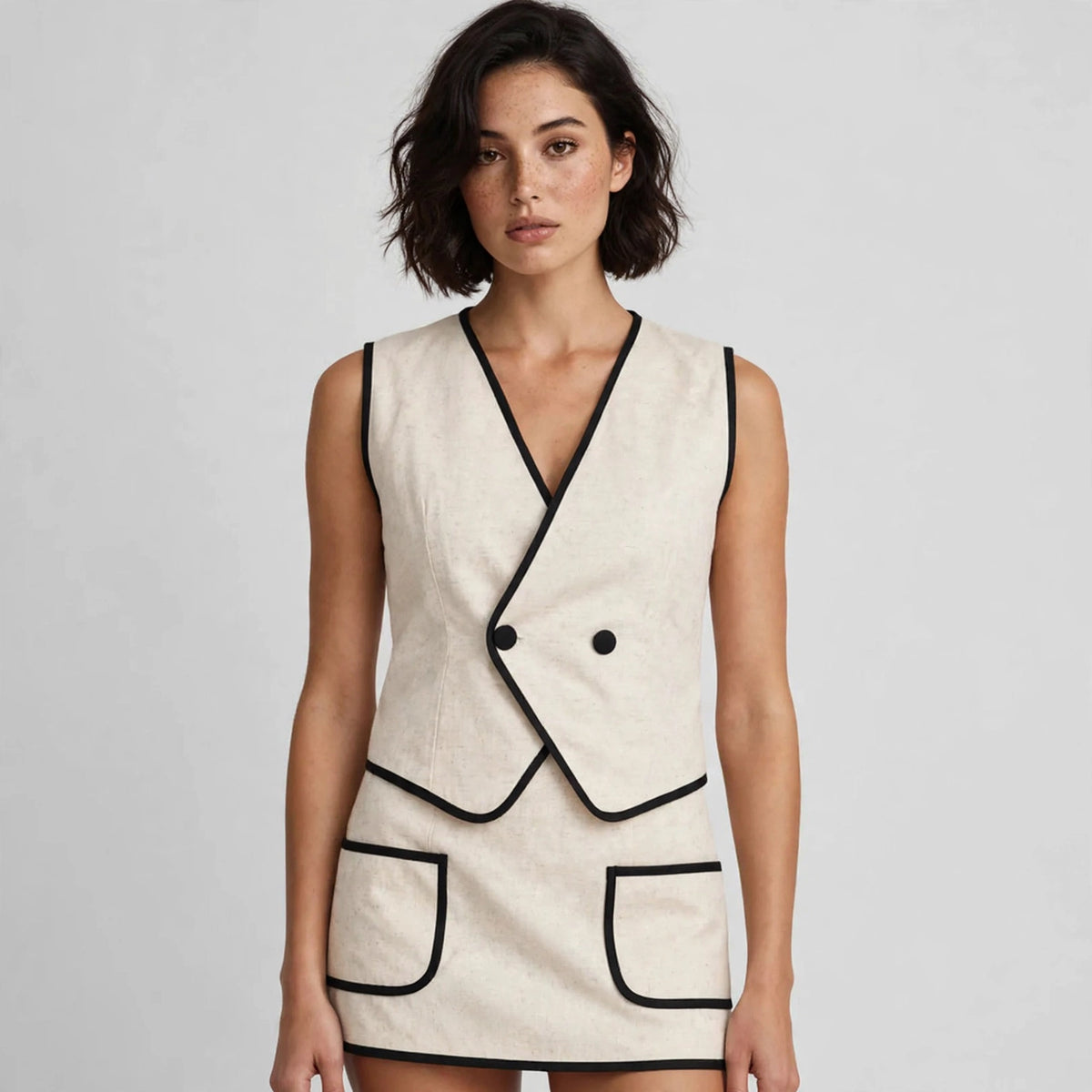 Contrast Skirt Set