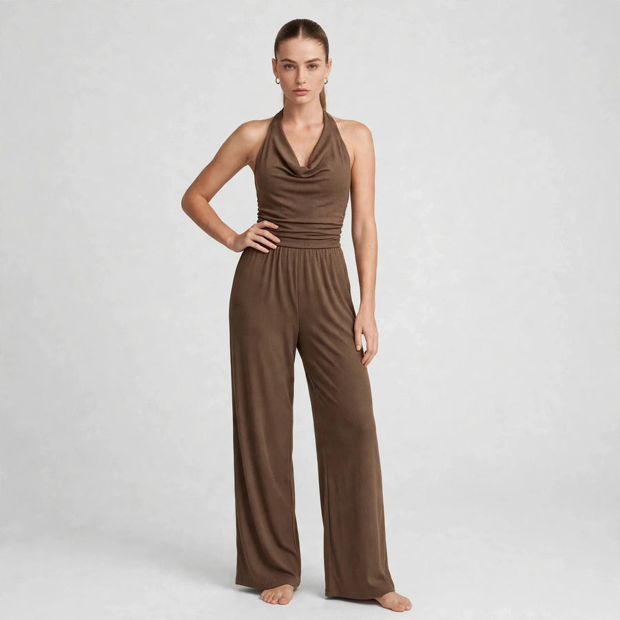 Cowl Halter Jumpsuit