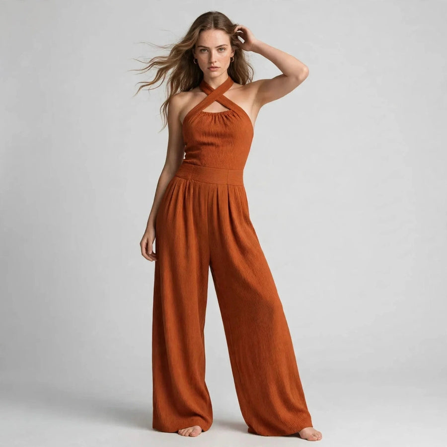Crisscross Halter Jumpsuit