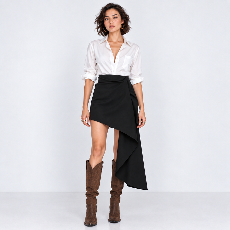 Draped Mini Skirt