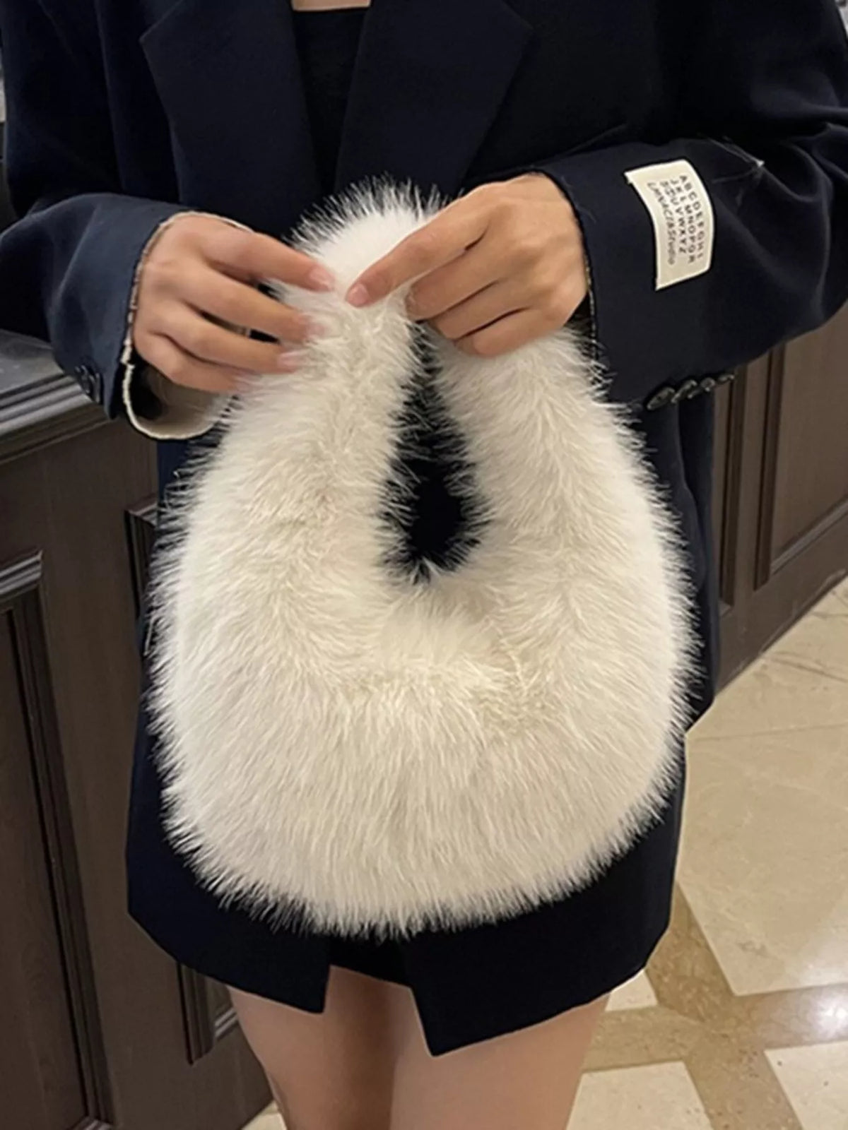 Fluffy mini handbag full view | Orleve