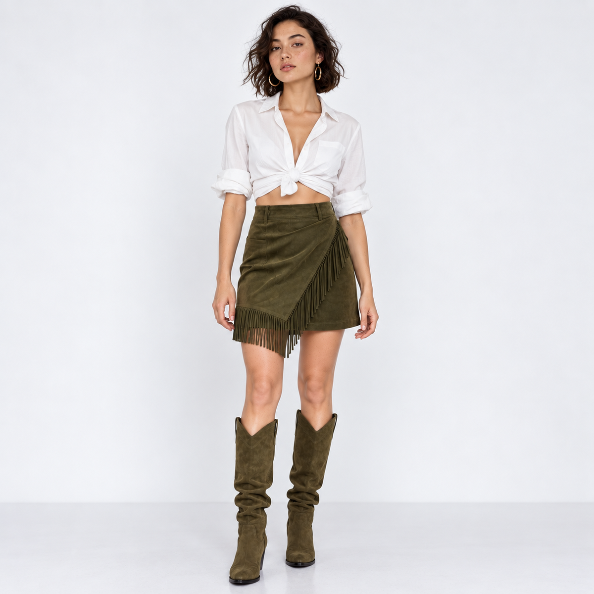 Fringe Wrap Skirt