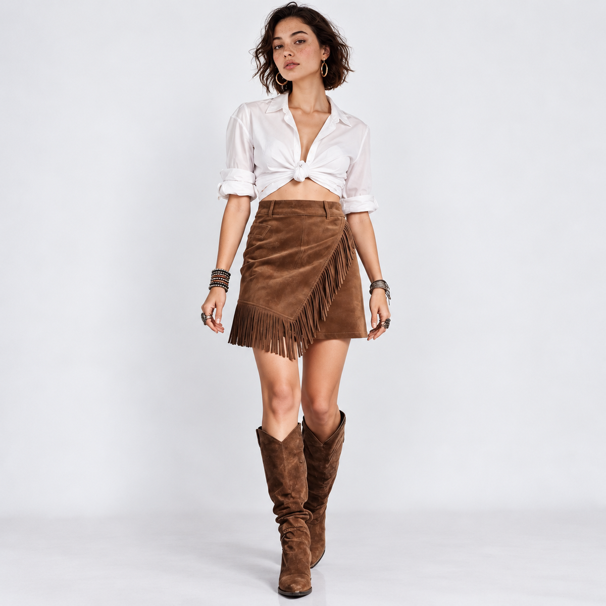 Fringe Wrap Skirt