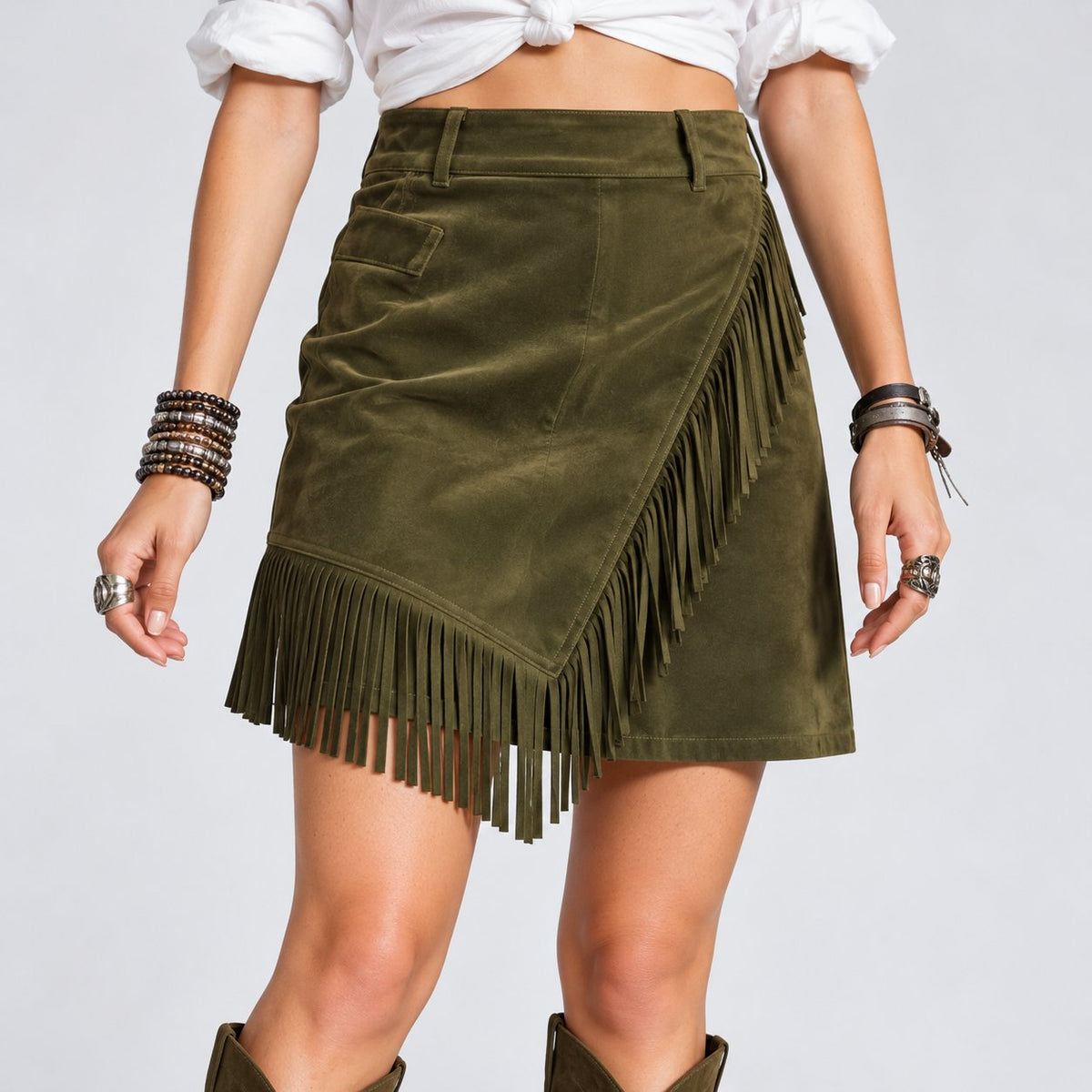 Fringe Wrap Skirt