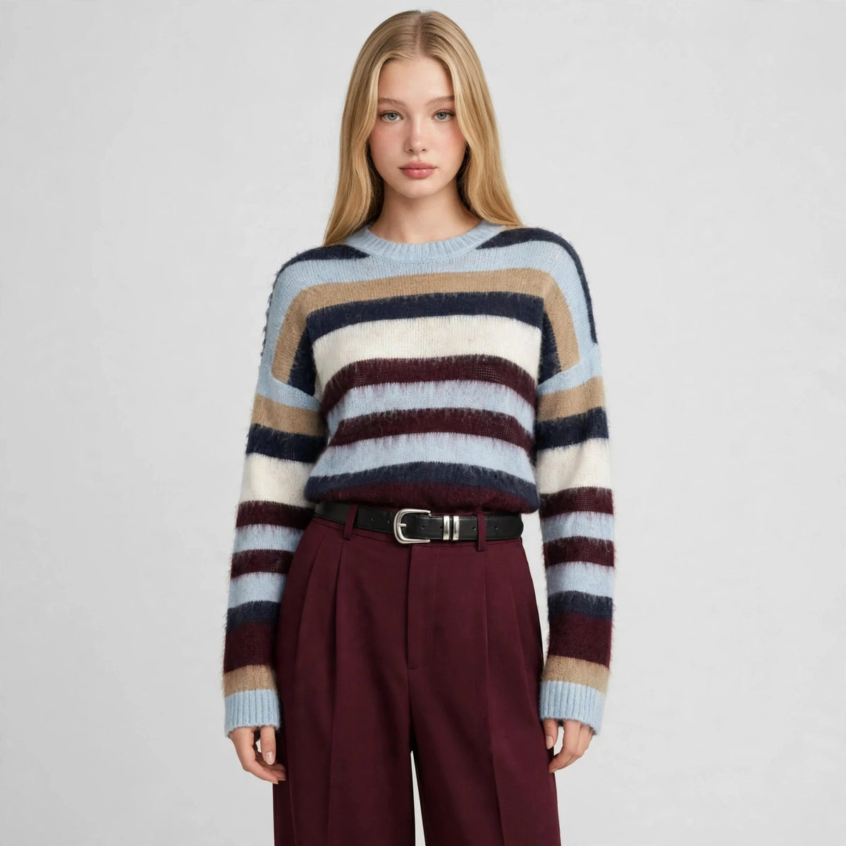 Fuzzy Striped Sweater