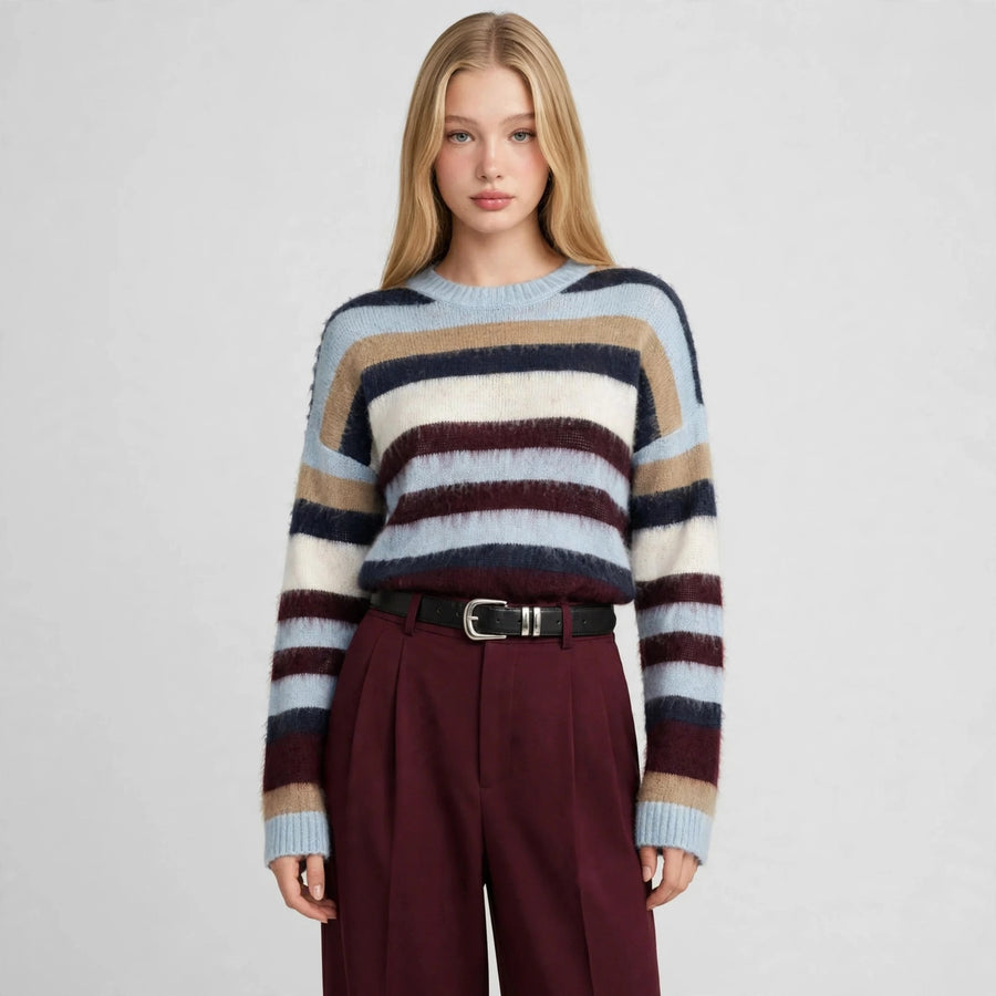Fuzzy Striped Sweater