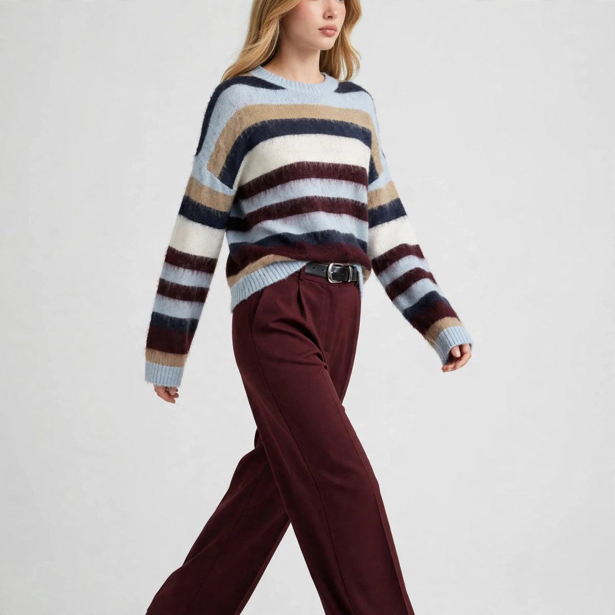 Fuzzy Striped Sweater
