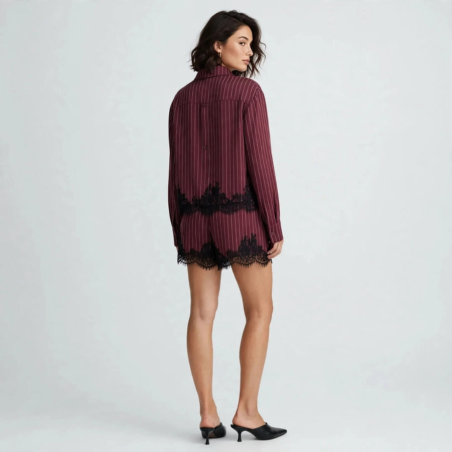 Lace Shirt Set