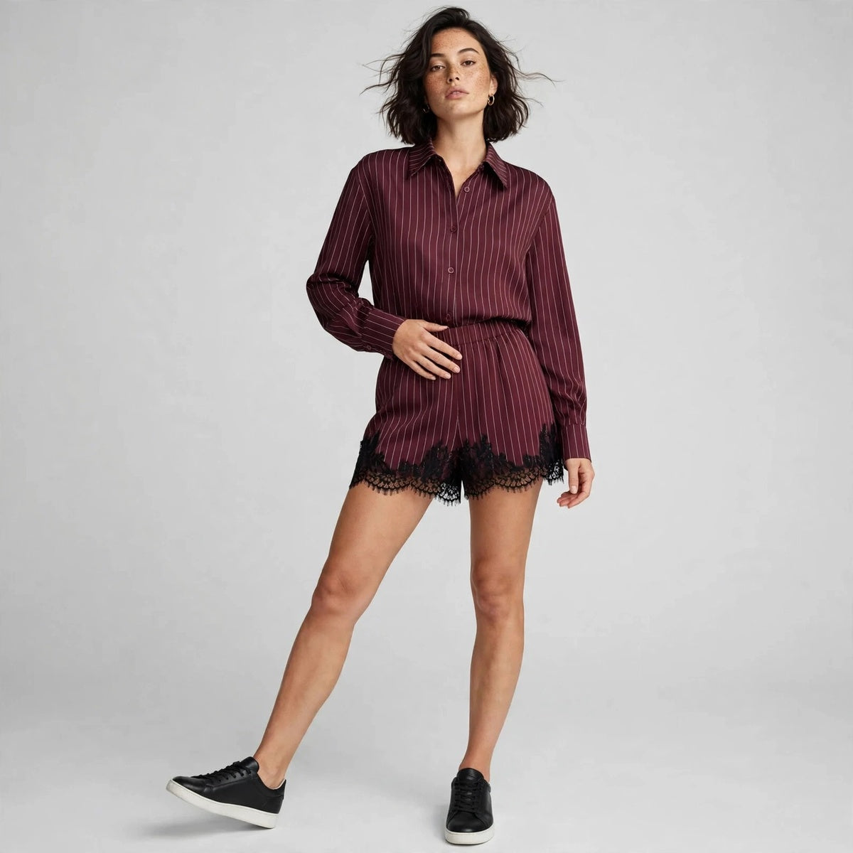 Lace Shirt Set