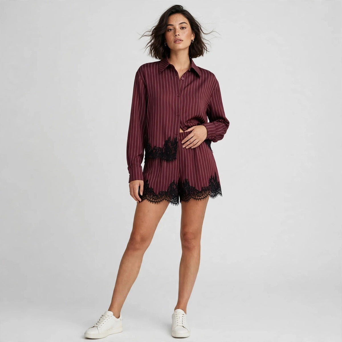 Lace Shirt Set