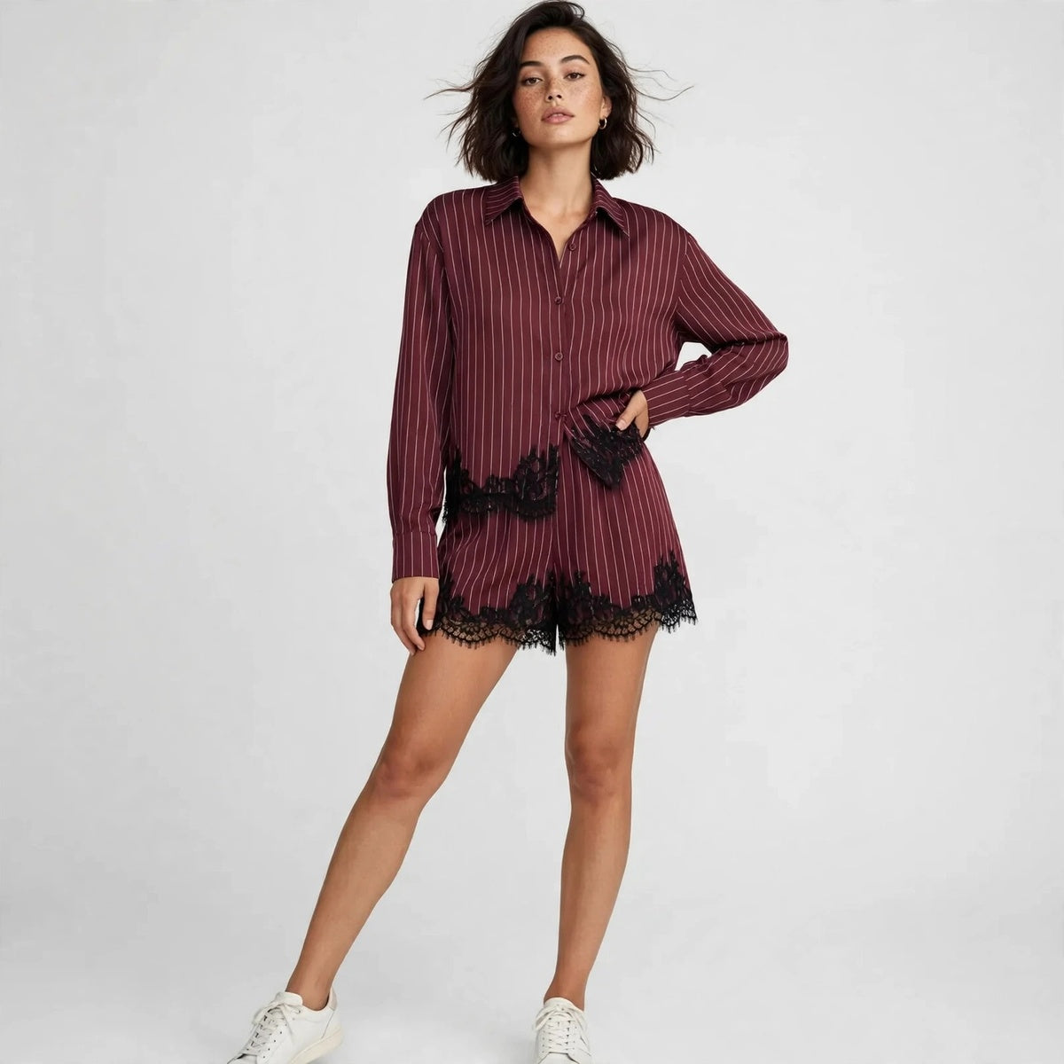 Lace Shirt Set