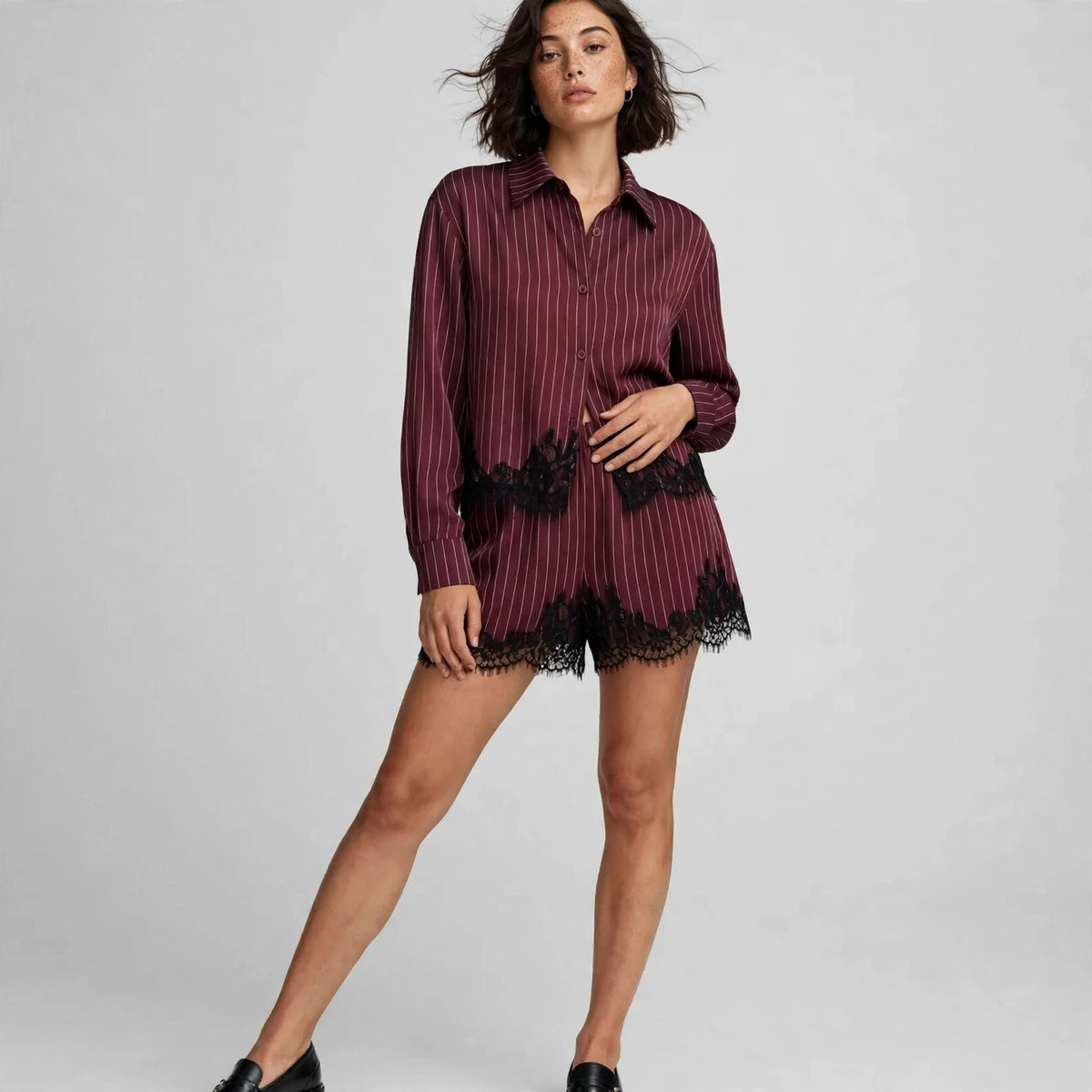 Lace Shirt Set
