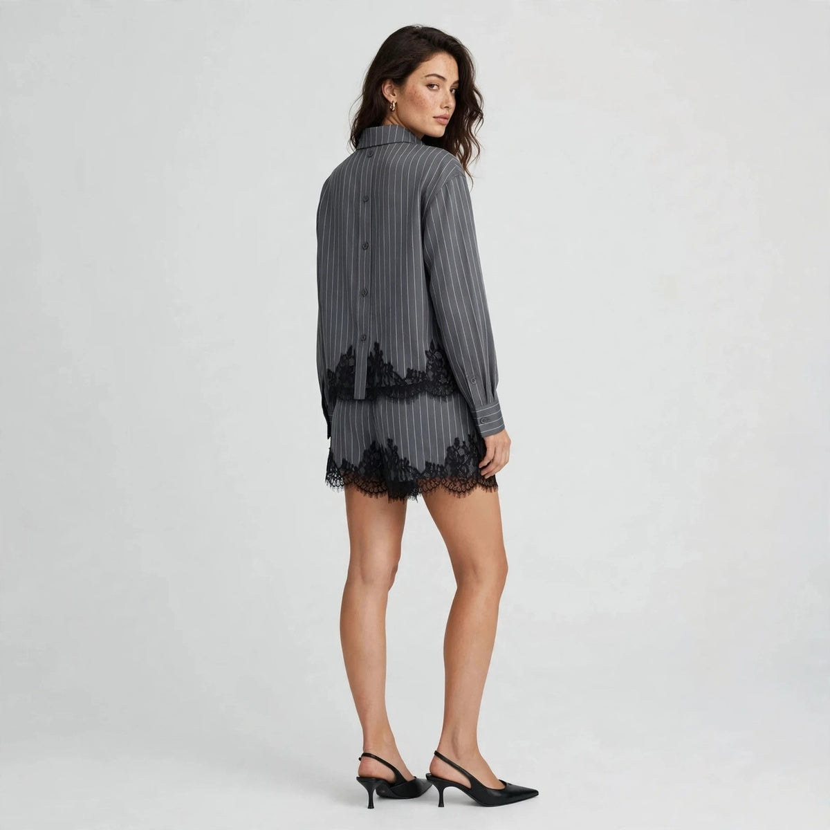 Lace Shirt Set