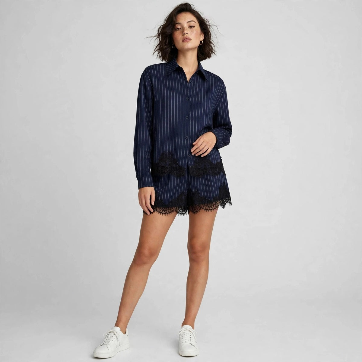 Lace Shirt Set