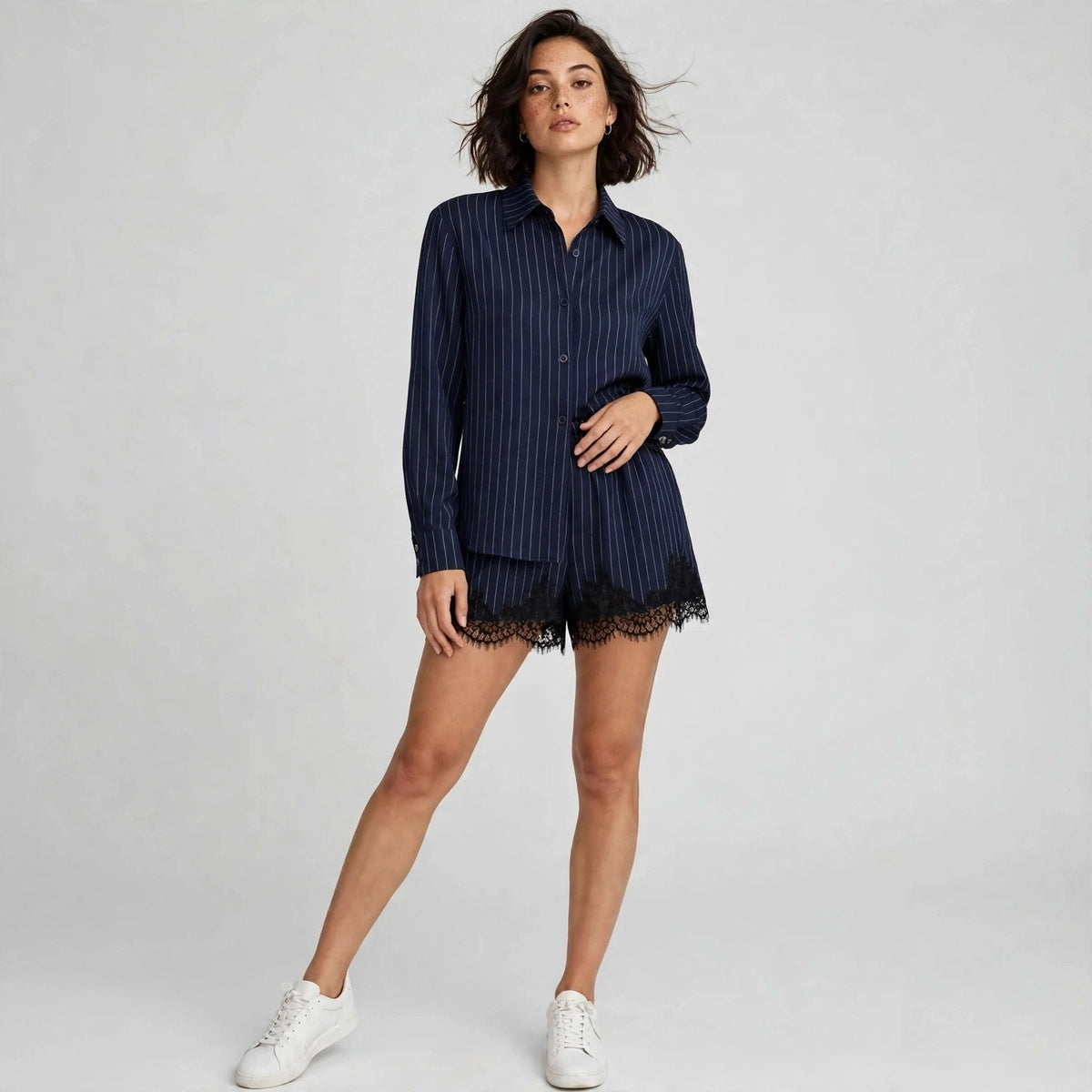 Lace Shirt Set