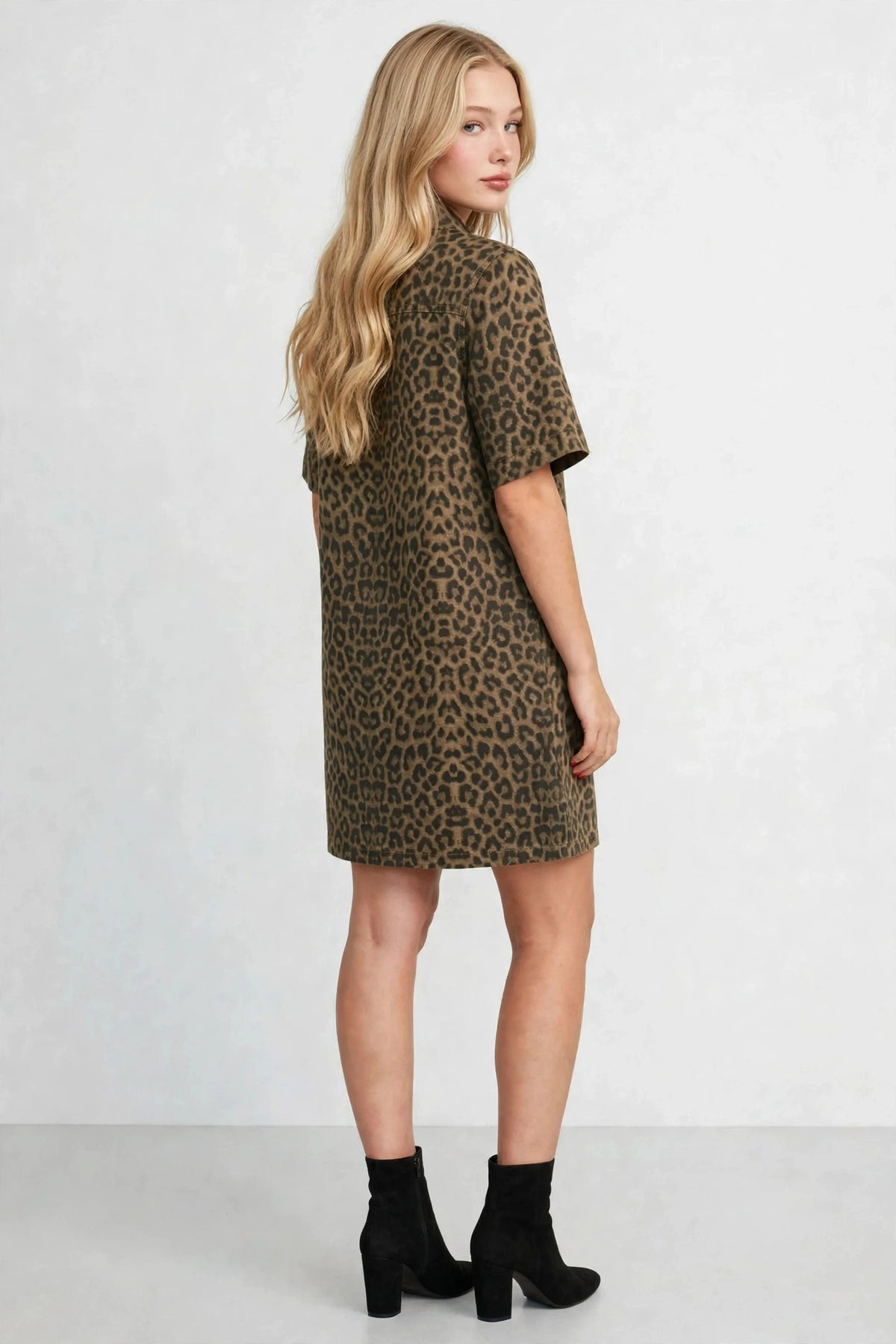 Leopard Denim Dress