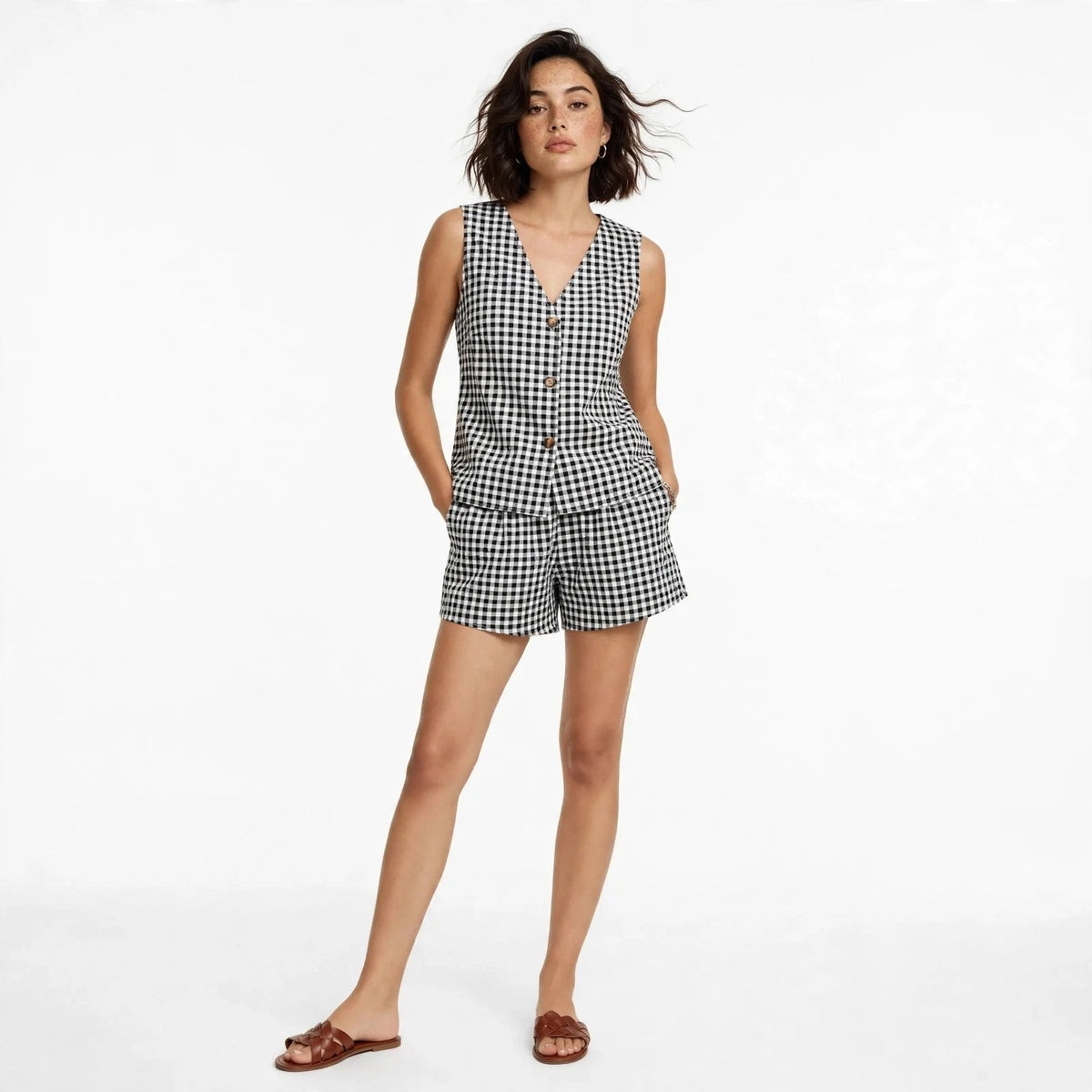 Plaid Top Set