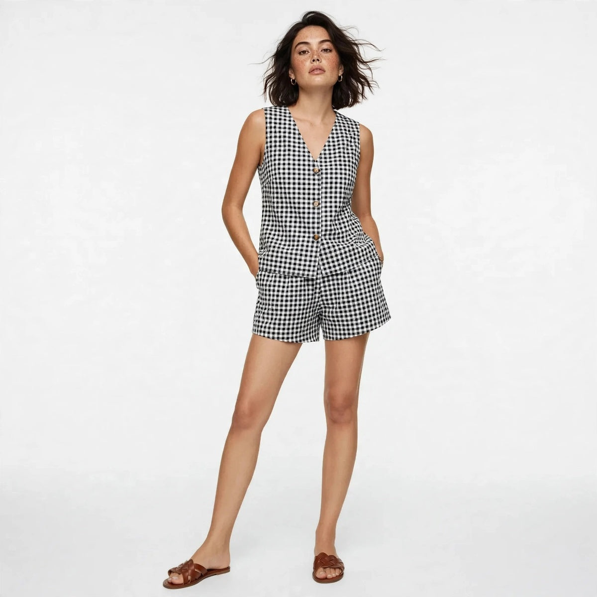 Plaid Top Set