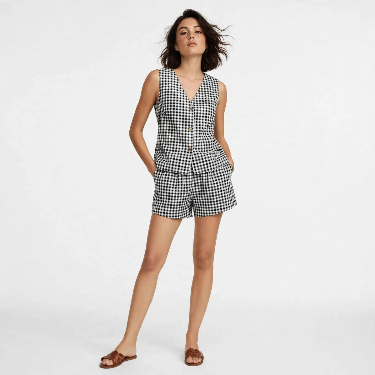 Plaid Top Set