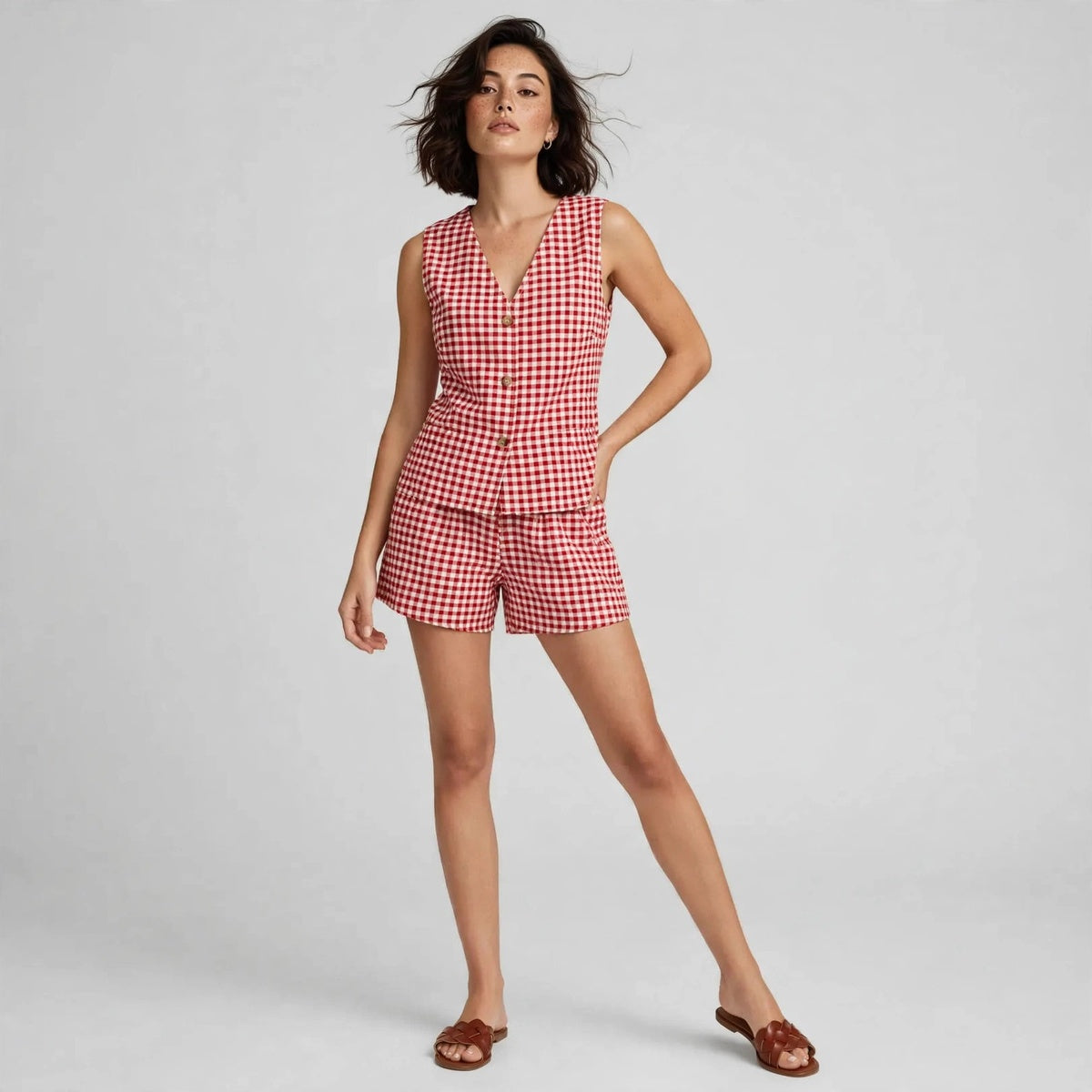 Plaid Top Set