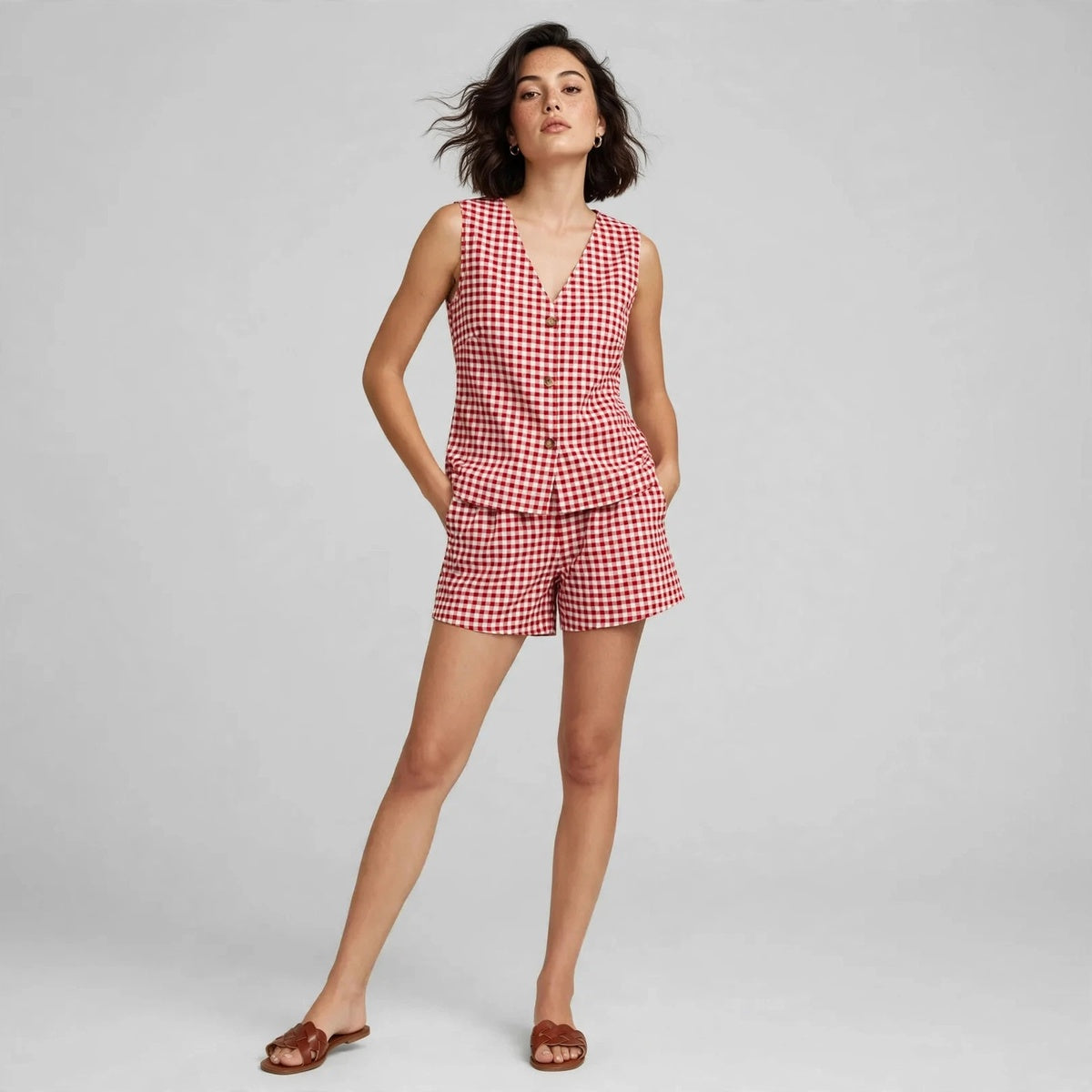 Plaid Top Set