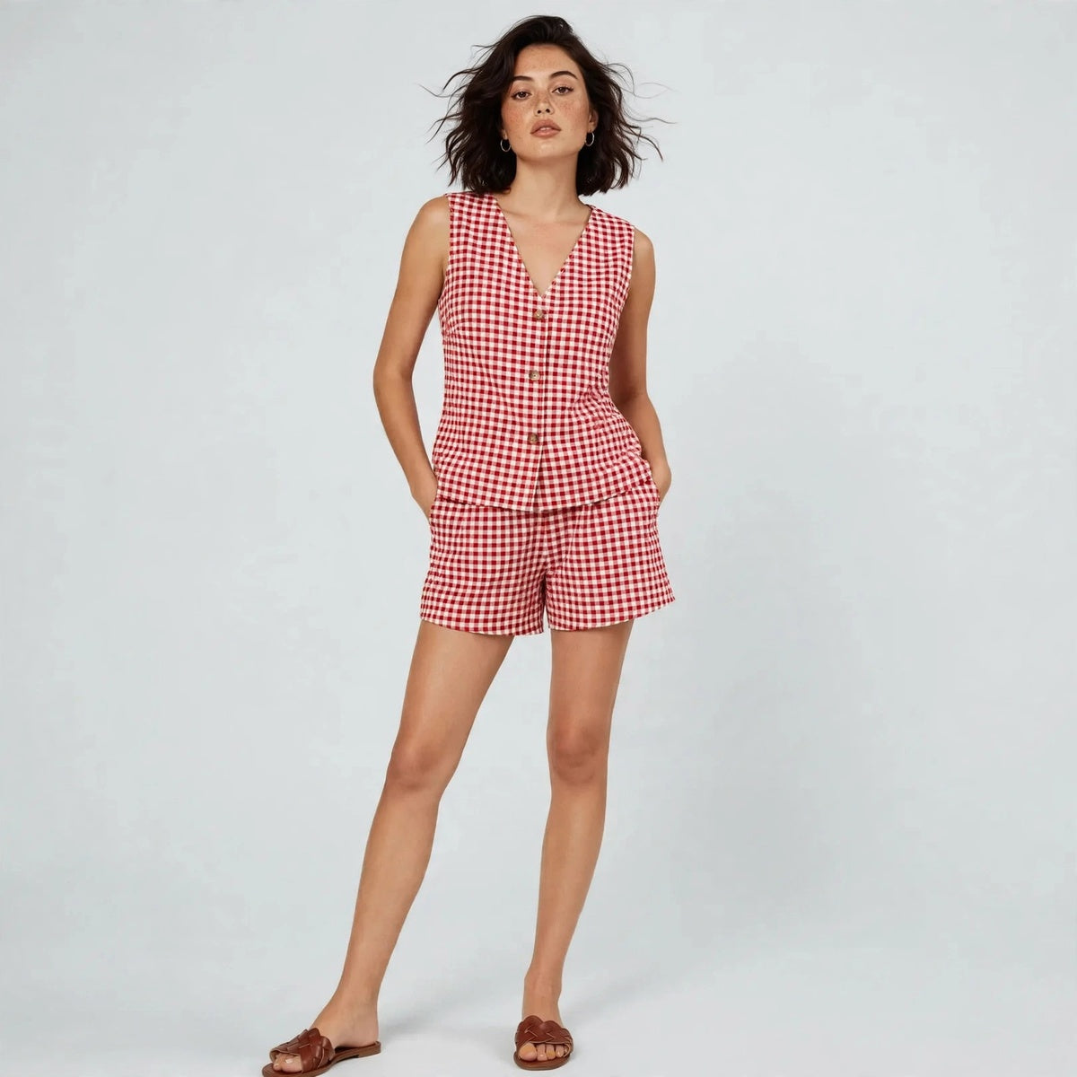 Plaid Top Set
