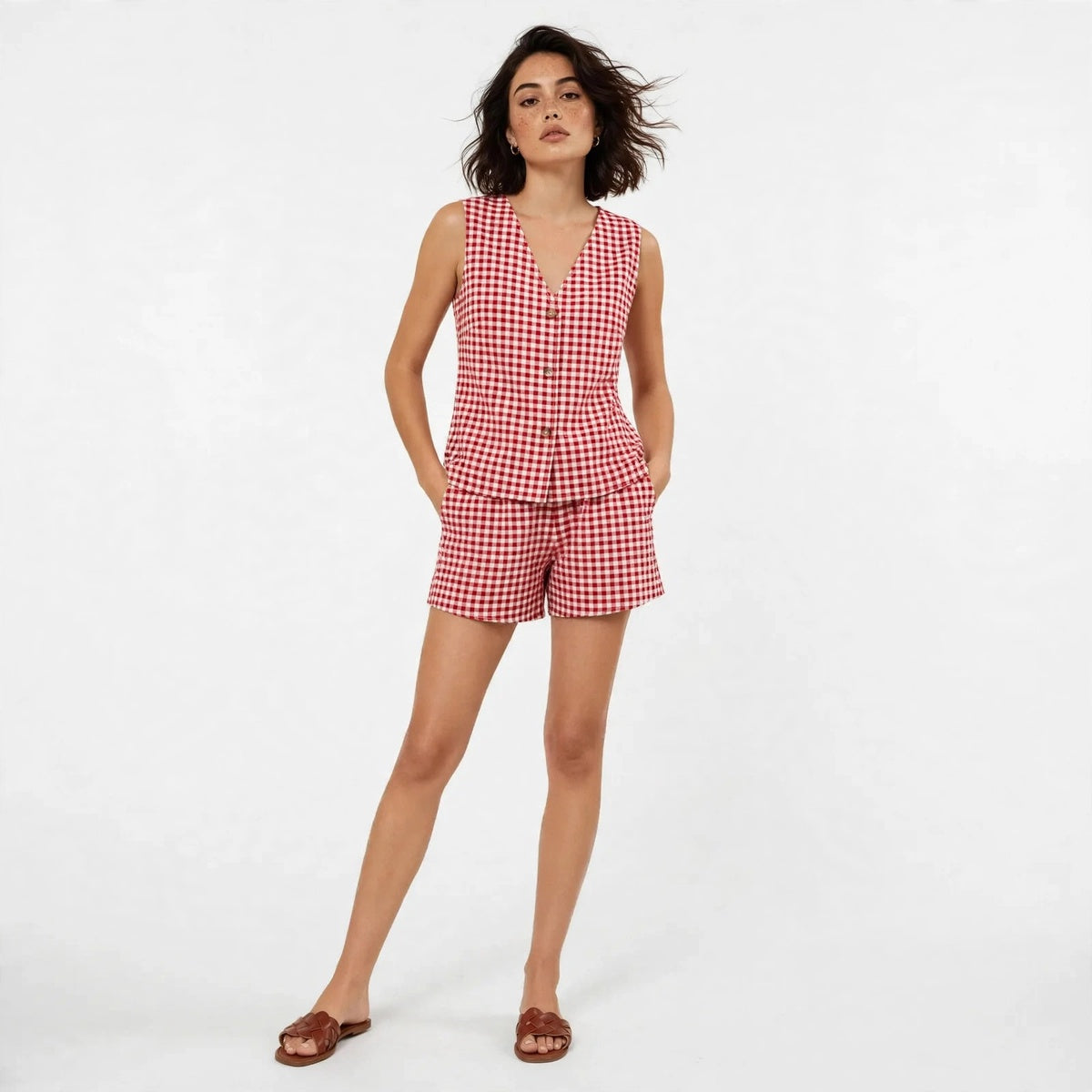 Plaid Top Set