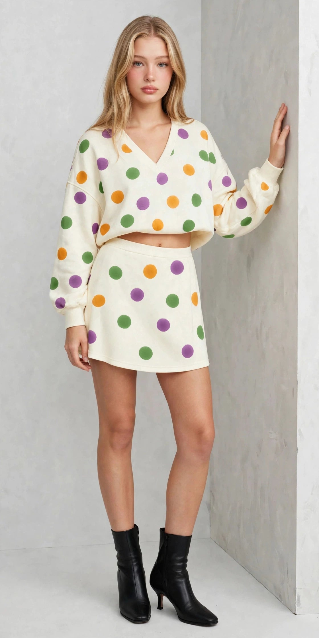 Polka Skirt Set
