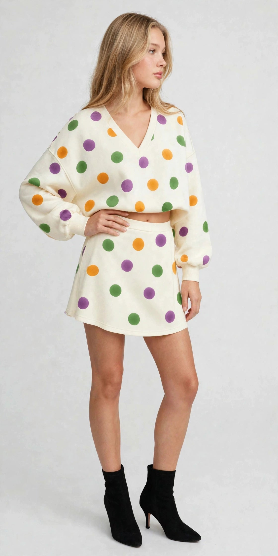 Polka Skirt Set