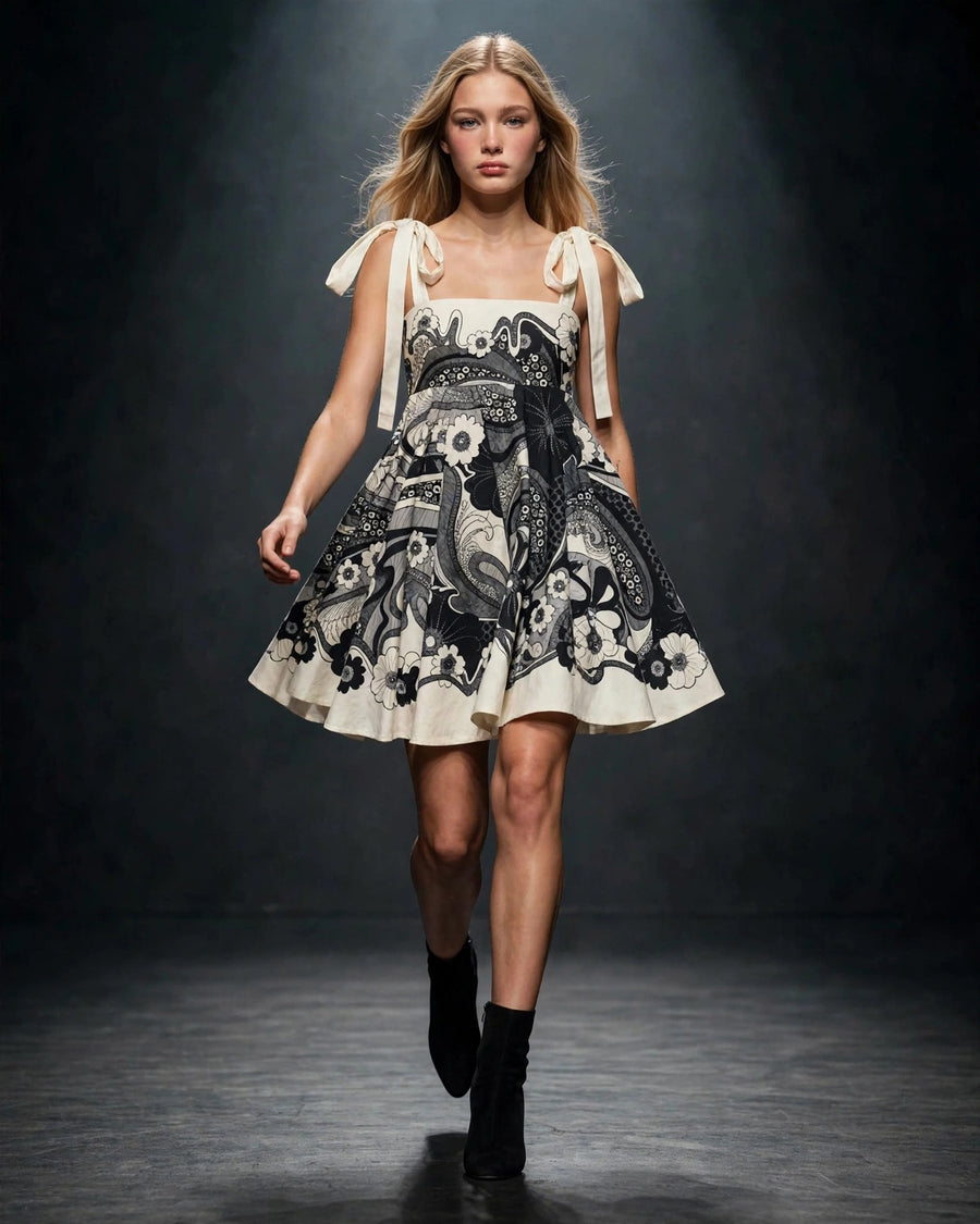 Printed Mini Dress