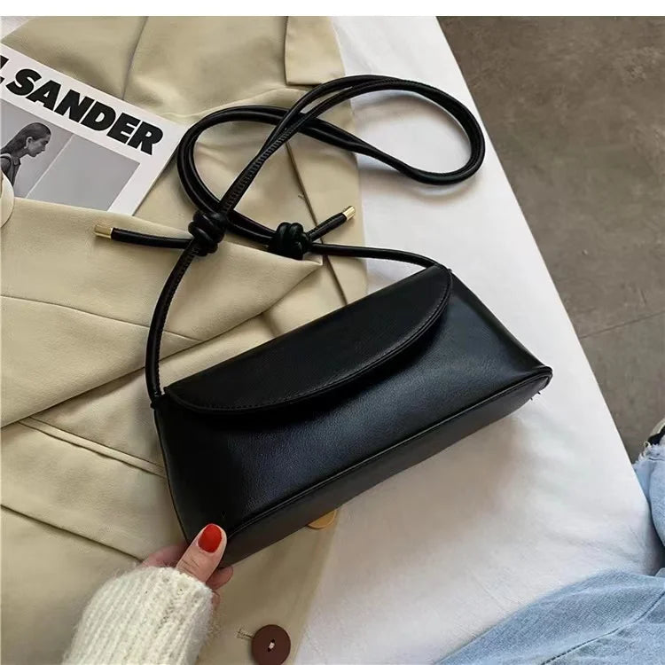 Ruched knotted shoulder bag back view | ORLEVE