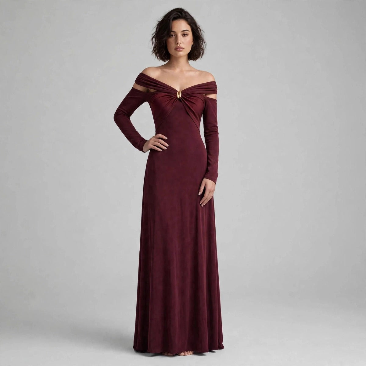 Ruched Off-Shoulder Dress