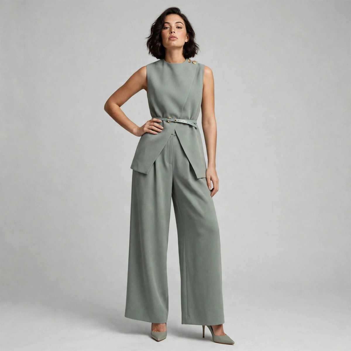 Sleeveless Pants Set