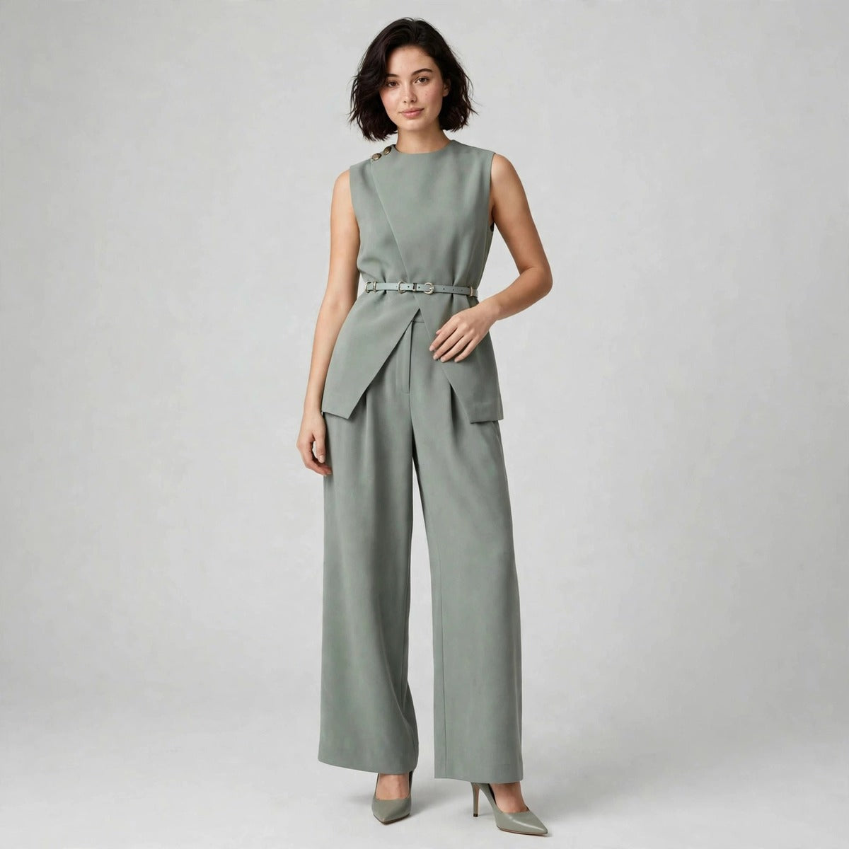 Sleeveless Pants Set