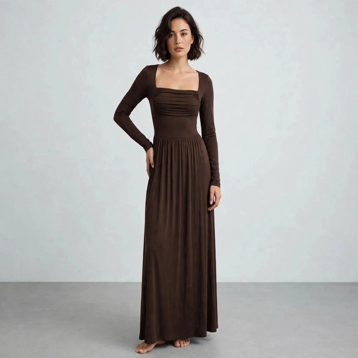 Square-Neck Maxi Dress