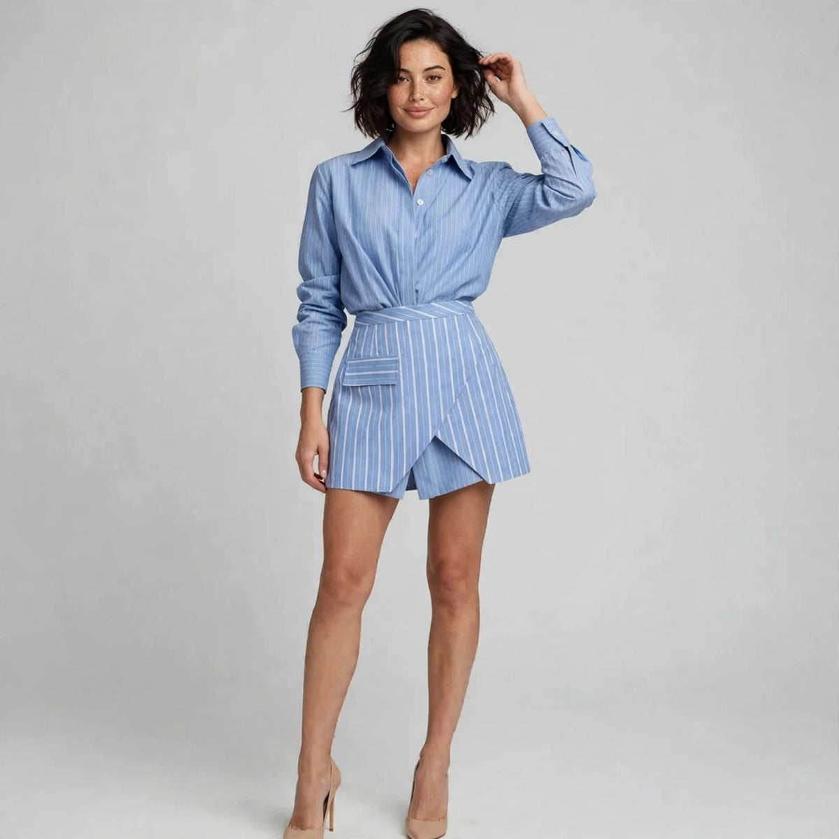 Striped Skirt Set