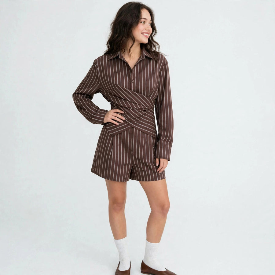 Striped Shirt Set