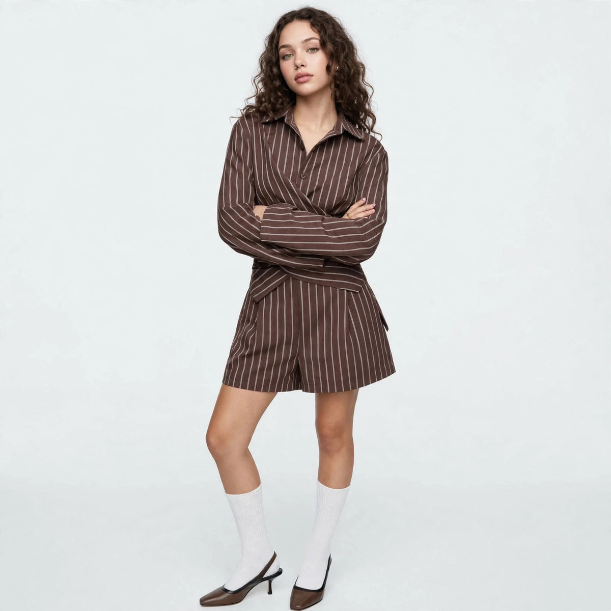 Striped Shirt Set